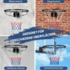 Ø45cm Indoor Basketballkorb mit Ring & Netz Mini Basketball Korb für Wandmontage Schwarz