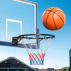Ø45cm Indoor Basketballkorb mit Ring & Netz Mini Basketball Korb für Wandmontage Schwarz