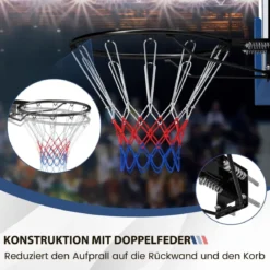 Ø45cm Indoor Basketballkorb mit Ring & Netz Mini Basketball Korb für Wandmontage Schwarz