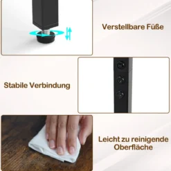 161 cm Industrielles Bücherregal mit Metallrahmen Freistehendes Lagerregal Anzeige Standregal Braun