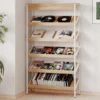 161 cm Industrielles Bücherregal mit Metallrahmen Freistehendes Lagerregal Anzeige Standregal Natur