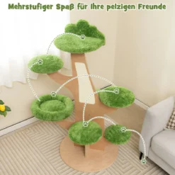 128 cm Katzenbaum mit Liegeplatz & Springplattform Kätzchen Aktivitätszentrum