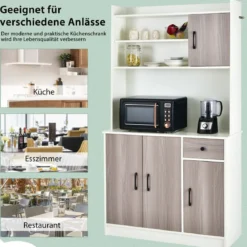 180 cm Küchenschrank mit Ladestation & Arbeitsplatte & Schublade Buffet Sideboard