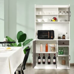 180 cm Küchenschrank mit Ladestation & Arbeitsplatte & Schublade Buffet Sideboard