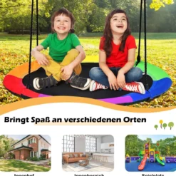 Ø100 cm Kinder Baumschaukel doppelseitige Farbe Nestschaukel Bunt + Tarnung