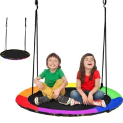 Ø100 cm Kinder Baumschaukel doppelseitige Farbe Nestschaukel Bunt + Tarnung