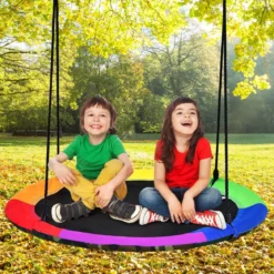 Ø100 cm Kinder Baumschaukel doppelseitige Farbe Nestschaukel Bunt + Tarnung