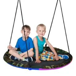 Ø100 cm Kinder Baumschaukel doppelseitige Farbe Nestschaukel Bunt + Tarnung