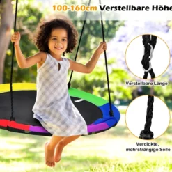 Ø100 cm Kinder Baumschaukel doppelseitige Farbe Nestschaukel Bunt + Tarnung