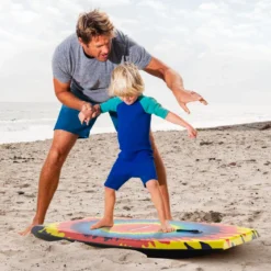 104 cm Kinder Bodyboard mit EPS-Kern & XPE-Deck & HDPE-Unterseite & Handgelenkschlaufe Explosionsmuster