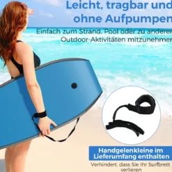 104 cm Kinder Bodyboard mit EPS-Kern & XPE-Deck & HDPE-Unterseite & Handgelenkschlaufe Explosionsmuster