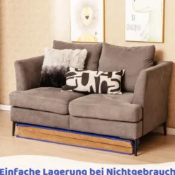 240 cm Kinder Schwebebalken mit Tragegriff & Wildlederbezug Klappbarer Balancierbalken