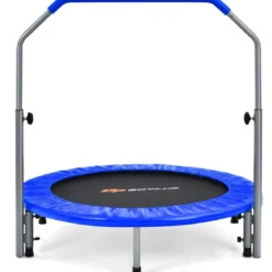 Ø101 cm klappbares Mini-Trampolin Fitness-Trampolin mit höhenverstellbarm Haltegriff
