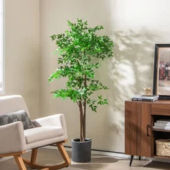 150 cm Künstliche Pflanze Bambus Kunstbaum mit Topf Kunstpflanze Bambusbaum Dekobaum