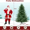 210 cm Künstlicher Weihnachtsbaum beleuchtet aufklappbarer Christbaum mit 8 Lichtmodi Kunstbaum Weihnachten Grün