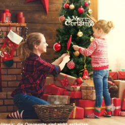 120 cm Künstlicher Weihnachtsbaum im Topf mit Beleuchtung & Timer Tannenbaum Topfbaum