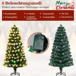 150 cm Künstlicher Weihnachtsbaum mit Beleuchtung & Sternspitze Mini Tannenbaum Christbaum