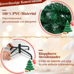 120 cm Künstlicher Weihnachtsbaum mit Beleuchtung & Sternspitze Mini Tannenbaum Christbaum