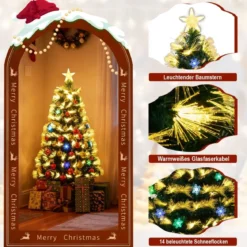 120 cm Künstlicher Weihnachtsbaum mit Beleuchtung & Sternspitze Mini Tannenbaum Christbaum