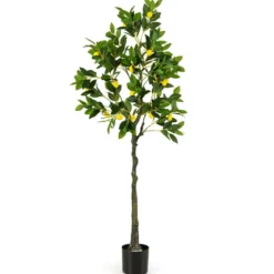 160 cm Künstlicher Zitronenbaum in realistischer Optik mit Topf & 27 Zitronen Limonenbaum Kunstpflanze