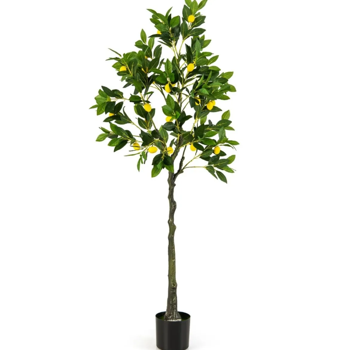 160 cm Künstlicher Zitronenbaum in realistischer Optik mit Topf & 27 Zitronen Limonenbaum Kunstpflanze