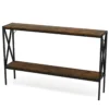 120 cm Konsolentisch Eingangstisch schmal Sofatisch mit geometrischem Metallrahmen