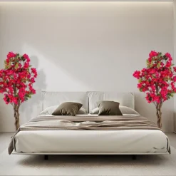 120 cm Kunstbaum mit Blüten im Topf Künstlicher Bougainvillea Baum Künstliche Pflanzen