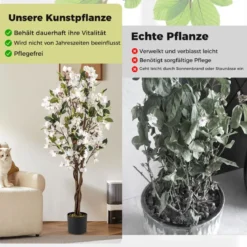 120 cm Kunstbaum mit Blüten im Topf Künstlicher Bougainvillea Baum Künstliche Pflanzen
