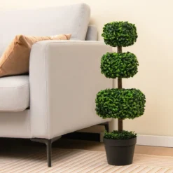 75 cm Kunstpflanze Kunstbaum mit Topf Künstliche DekopflanzeTopfpflanze Grün