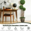 115 cm Kunstpflanze mit Topf & 3 Kugeln Kunstbaum Künstliche Dekopflanze Grünpflanzen