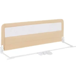 150 cm Lange Bettgitter für Kleinkinder faltbares Baby-Bettgitter mit abnehmbarem Bezug atmungsaktives Netz Beige