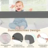 180 cm Lange Klappbares Bettgitter mit Sicherheitsgurten 180° Faltbar Grau