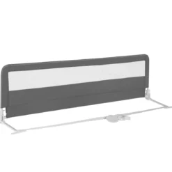 180 cm Lange Klappbares Bettgitter mit Sicherheitsgurten 180° Faltbar Grau