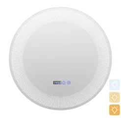 Ø 60 cm LED-Badezimmerspiegel mit 3-farbigen Lichtern & Touch-Schalter Kosmetikspiegel
