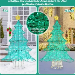 123 cm LED Künstlicher Weihnachtsbaum mit Lichterkette & Stern mit Lichterkette & Stern