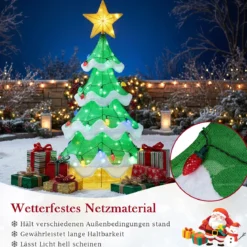 130 cm LED Weihnachtsbaum mit LED-Lichern & Stern & Erdbeerförmigen Glühbirnen