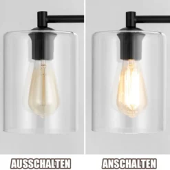168 cm Modern Stehlampe mit Fußschalter & E27-Glühlampensockel & Glaslampenschirm Schwarz