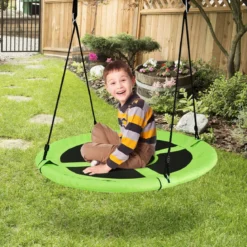 Ø100 cm Nestschaukel mit Hängegurte Schaukel Kinderschaukel Garten Grün