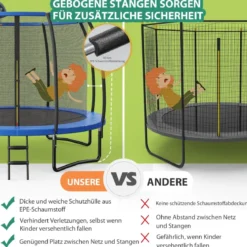 φ333cm Outdoor Trampolin mit Leiter & Basketball & Sicherheitsnetz & Randabdeckung
