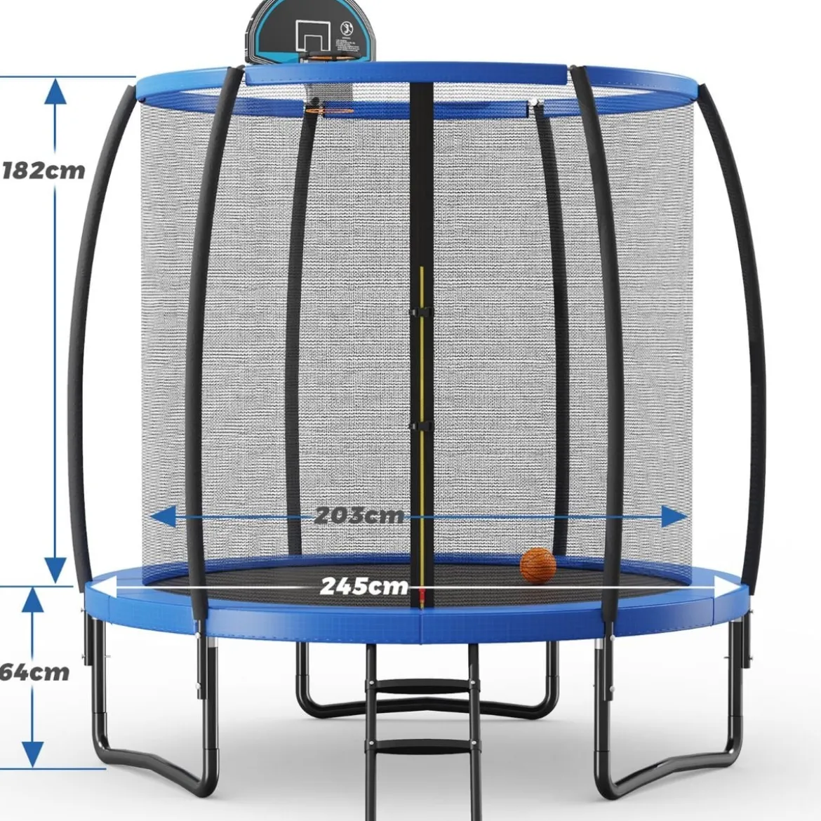 φ 244 cm Outdoor-Trampolin Outdoor-Trampolin mit Basketballkorb