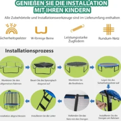 φ 244 cm Outdoor-Trampolin Outdoor-Trampolin mit Basketballkorb