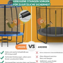 φ 244 cm Outdoor-Trampolin Outdoor-Trampolin mit Basketballkorb