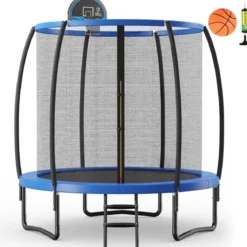 φ 244 cm Outdoor-Trampolin Outdoor-Trampolin mit Basketballkorb