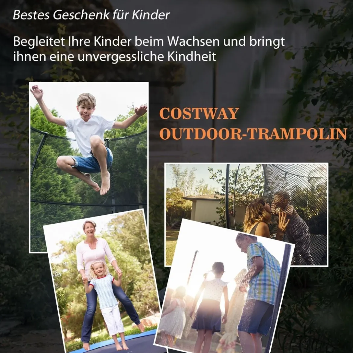 φ 244 cm Outdoor-Trampolin Outdoor-Trampolin mit Basketballkorb