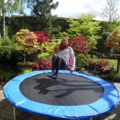 φ 366 cm PP Trampolin Sprungtuch Trampolinsprungtuch Sprungmatte Trampolinzubehör Schwarz