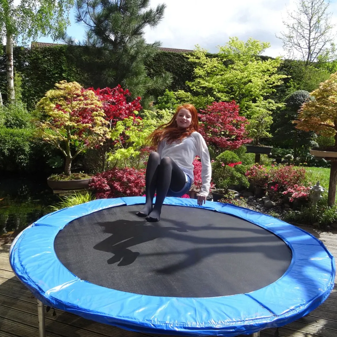 φ 366 cm PP Trampolin Sprungtuch Trampolinsprungtuch Sprungmatte Trampolinzubehör Schwarz