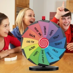 Ø60 cm Preisrad Tisch-Spinnrad mit 12 Slots Glücksspiel mit Ständer Bunt