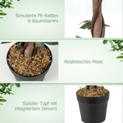 93 cm Rosenbaum mit 21 Kiefernrosen & Natürlicher Stamm Kunstbaum mit Blüten