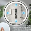 60 cm runder Badezimmerspiegel Badspiegel mit LED-Licht & AluminiumrahmenSchminkspiegel Schwarz