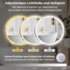 70 cm runder LED-beleuchteter Spiegel Badezimmerspiegel mit einstellbarer Helligkeit